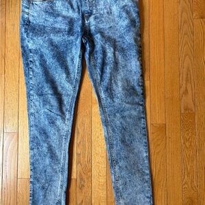 F&F Skinny Jeans Womens Size 10 Blue Acid Wash Denim Mid Rise Zip 